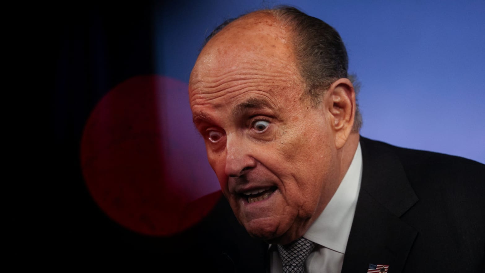 Rudy Giuliani gives remarks during a 9/11 memorial ceremony in 2022.