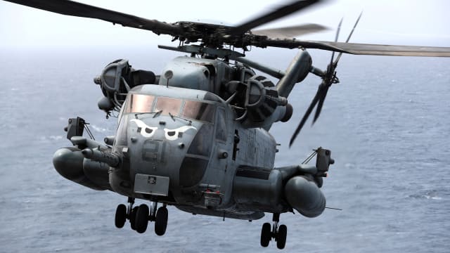 A CH-53E Super Stallion helicopter—five U.S. Marines in a similar aircraft have died after the chopper crashed in California, the military said. 