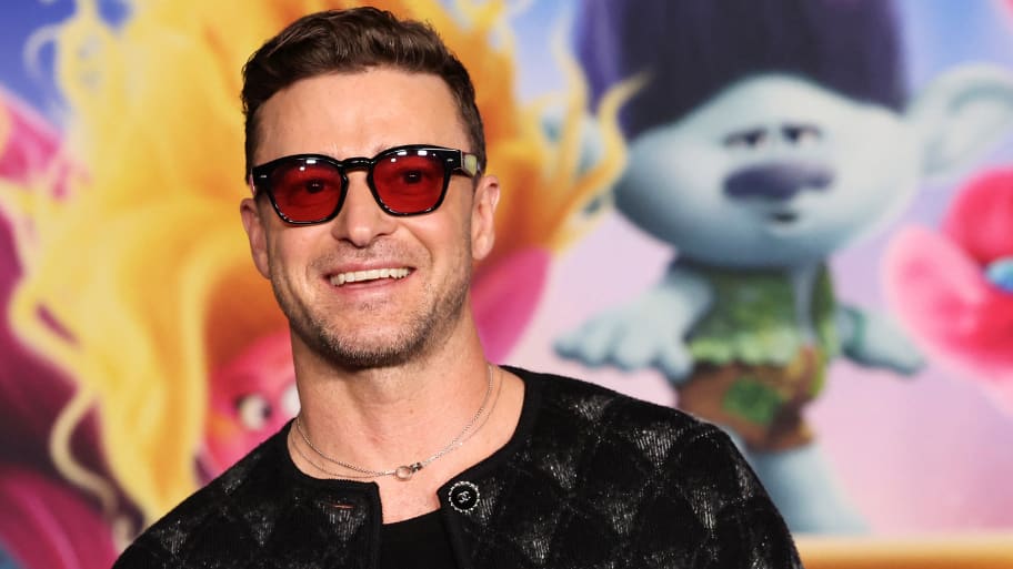 Cast member Justin Timberlake attends a photo call for a special screening of “Trolls Band Together” in Los Angeles, California, Nov. 15, 2023. 