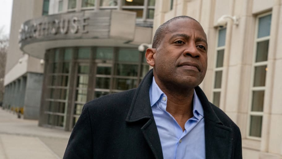 Carlos Watson outside a Brooklyn courthouse.