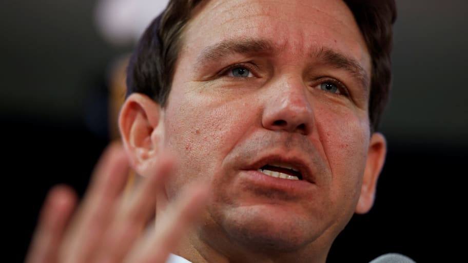 Ron DeSantis speaks during a campaign event.