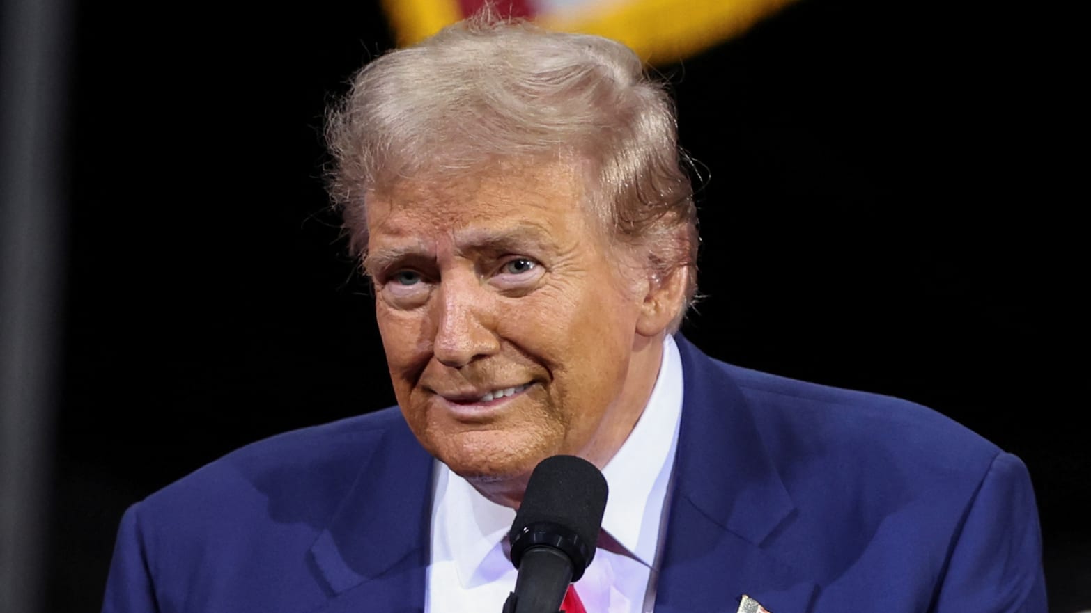 Republican presidential nominee and former U.S. President Donald Trump looks on as he speaks during a campaign rally in Tucson, Arizona, U.S. September 12, 2024.