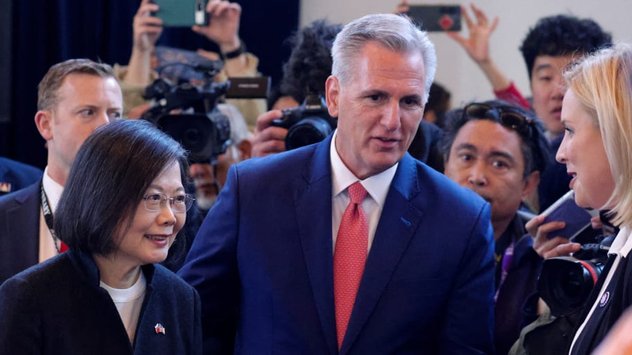 Kevin McCarthy and other U.S. lawmakers met with the president of Taiwan on Wednesday despite threats from the Chinese government.