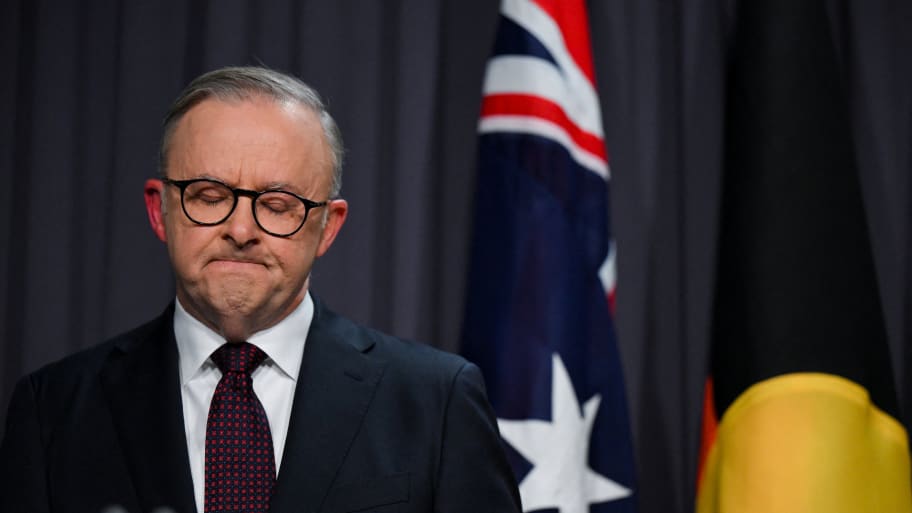 Australian Prime Minister Anthony Albanese delivers a statement on the outcome of the Voice Referendum