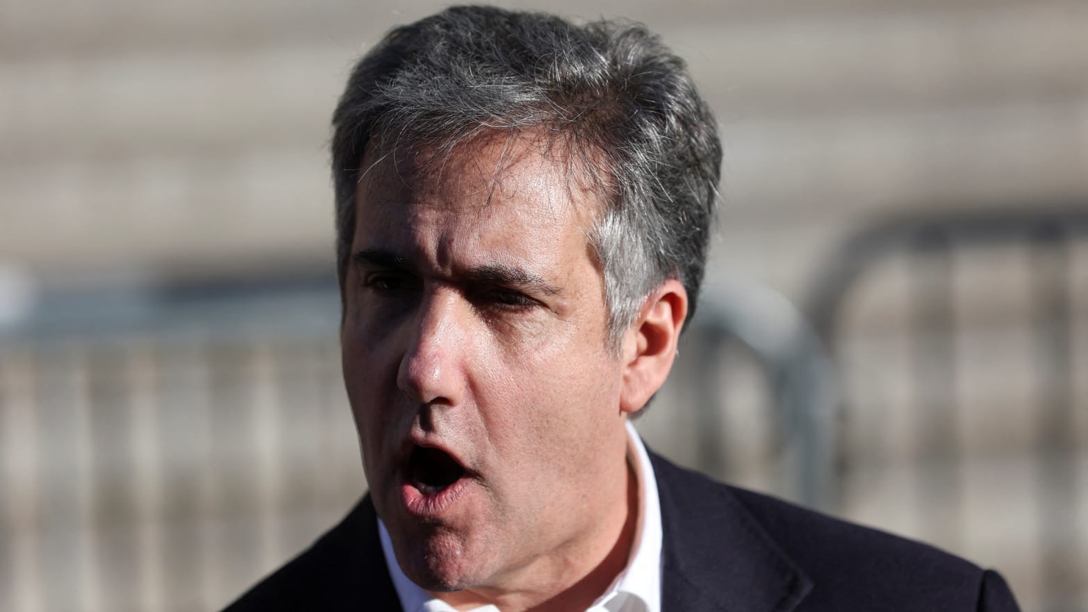 Michael Cohen speaks to the press after attending the Trump Organization civil fraud trial, outside New York State Supreme Court in the Manhattan borough of New York City, U.S., October 25, 2023.