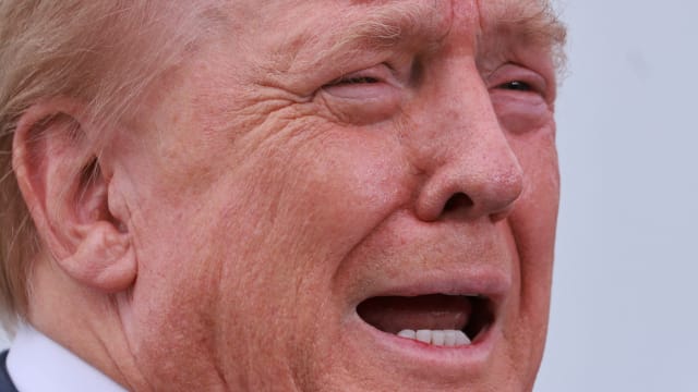 Republican presidential nominee and former president Donald Trump attends a press conference at Trump National Golf Club in Rancho Palos Verdes, on U.S., September 13, 2024.