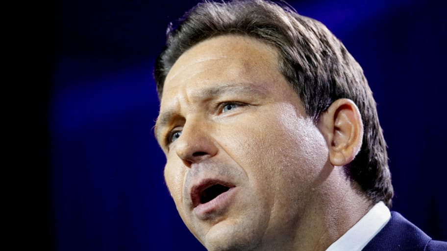 Republican Florida Governor Ron DeSantis speaks during his 2022 U.S. midterm elections night party in Tampa, Florida, U.S.