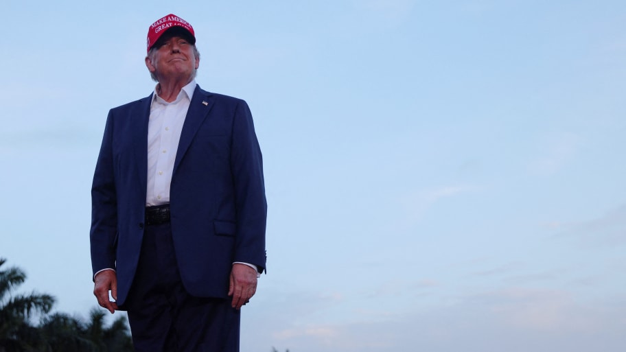 Republican presidential candidate and former U.S. President Donald Trump attends a campaign rally at his golf resort in Doral, Florida, U.S., July 9, 2024.