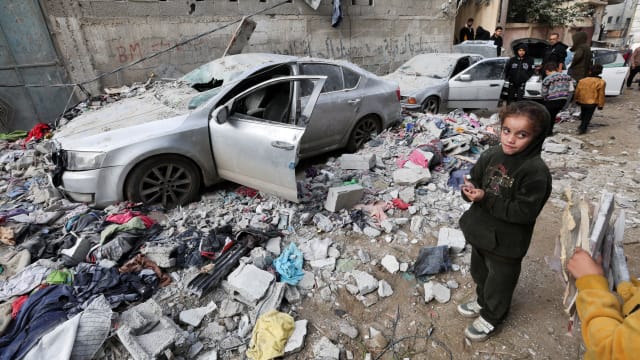 Aftermath of an Israeli air strike in Rafah which came hours after the U.S. issued warnings against new military action in the city without giving consideration to civilians sheltering there. 