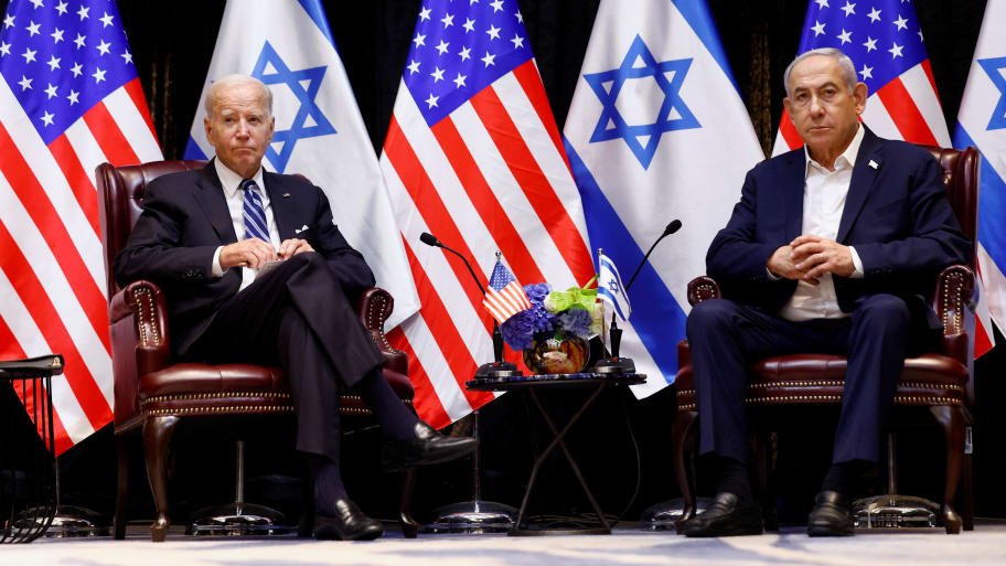 U.S. President Joe Biden meets with Israeli Prime Minister Benjamin Netanyahu.