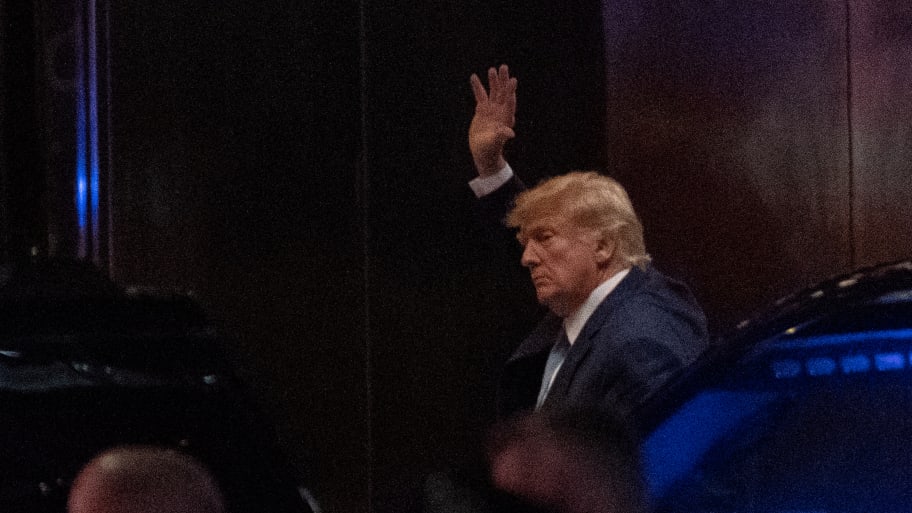 Former U.S. President Donald Trump arrives at Trump Tower in New York City.