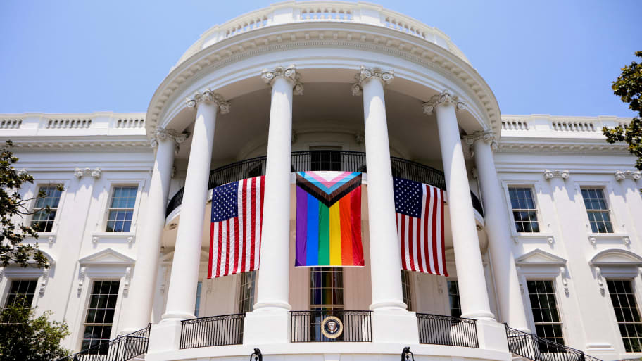 White House with Pride Flag 