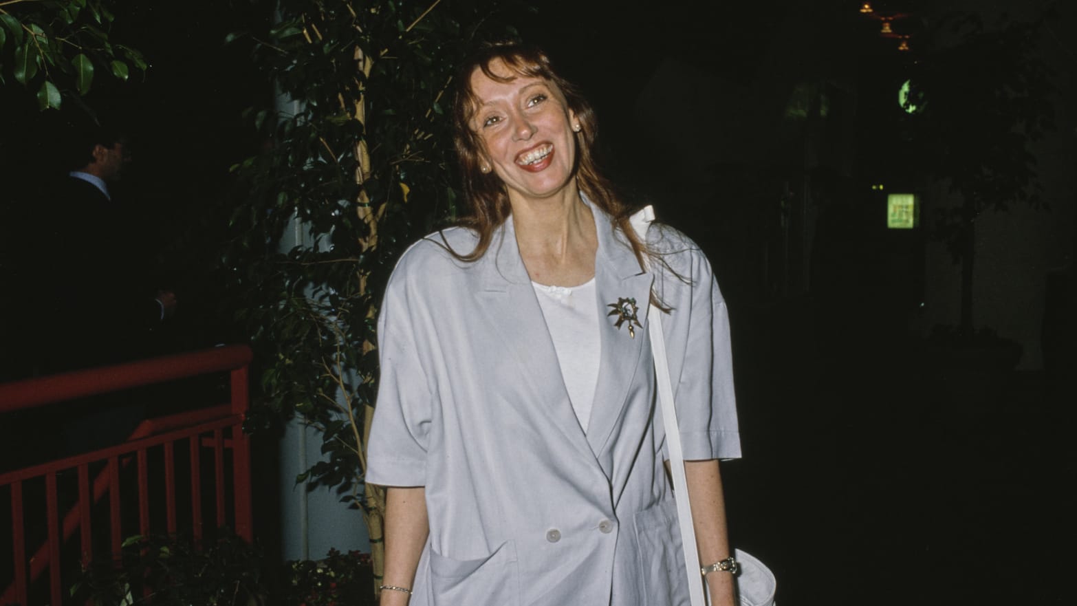 Shelley Duvall smiling in a photograph from 1987. 