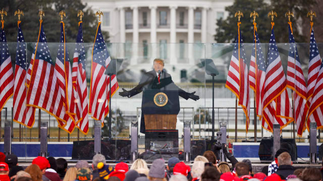 Then-President Donald Trump at a rally on Jan. 6, 2021.