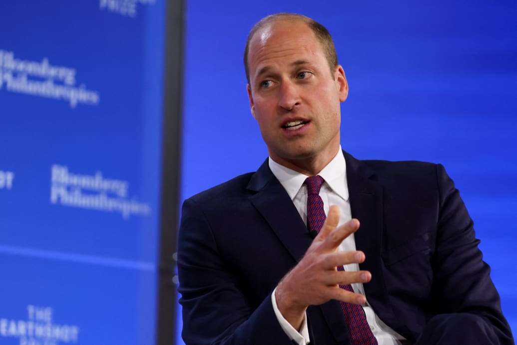 Prince William, Prince of Wales, gestures as he attends the Earthshot Prize Innovation Summit in New York, U.S., Sept. 19, 2023.