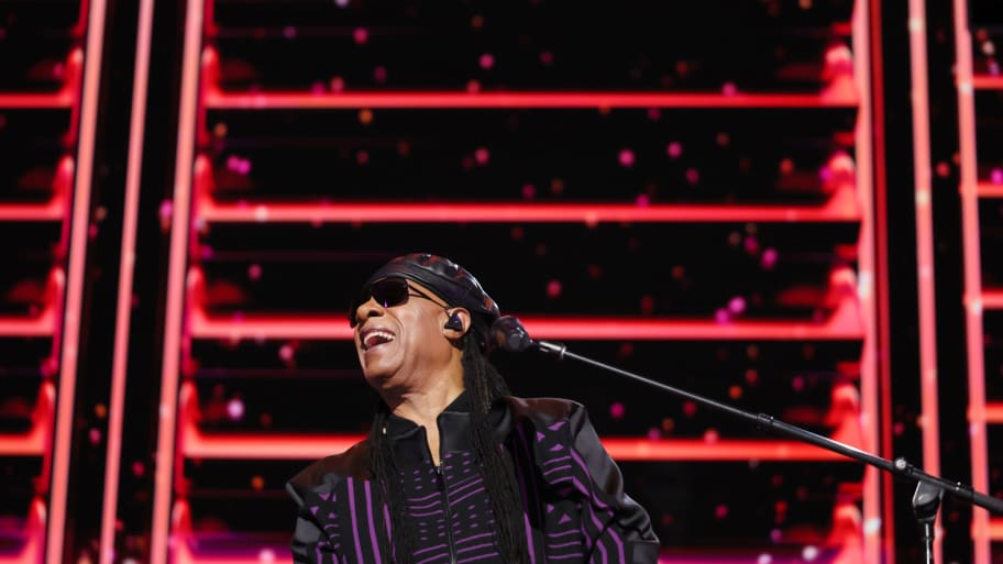 Stevie Wonder performs during the Democratic National Convention Wednesday, Aug. 21, 2024, in Chicago.