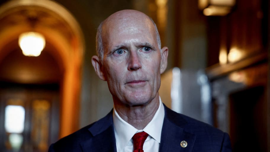 Rick Scott (R-FL) attends the weekly Republican policy luncheon at the U.S. Capitol