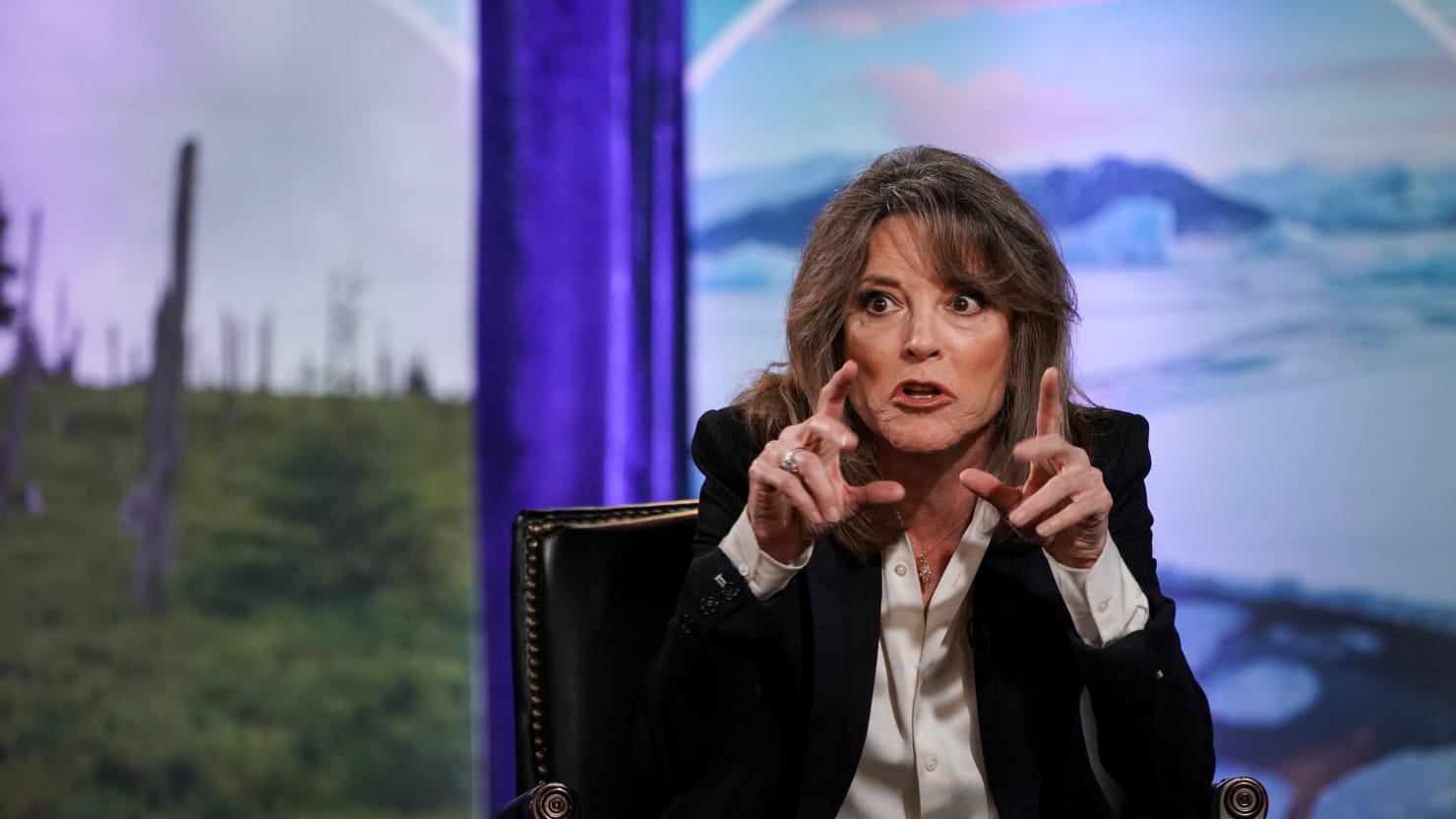 Marianne Williamson Falls For Satirical Article Claiming Trump Pardoned Charles Manson 