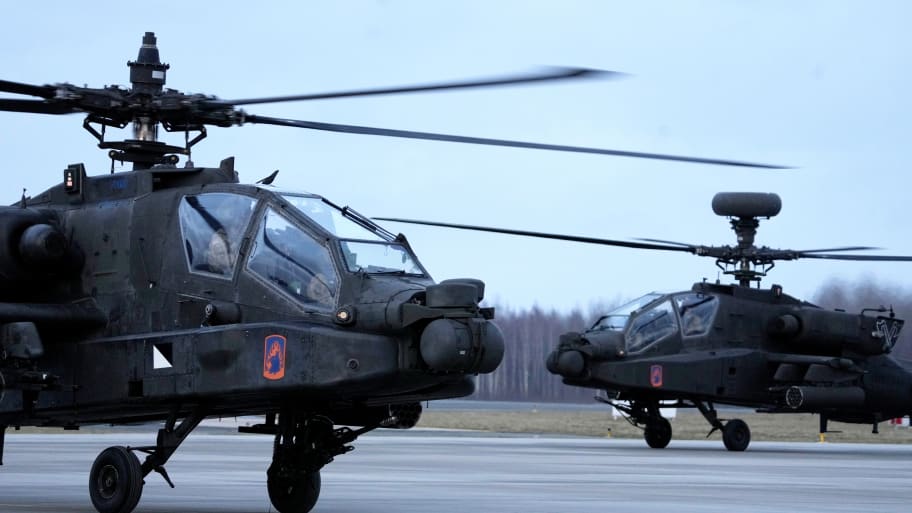 U.S. Boeing AH-64 Apache helicopters.