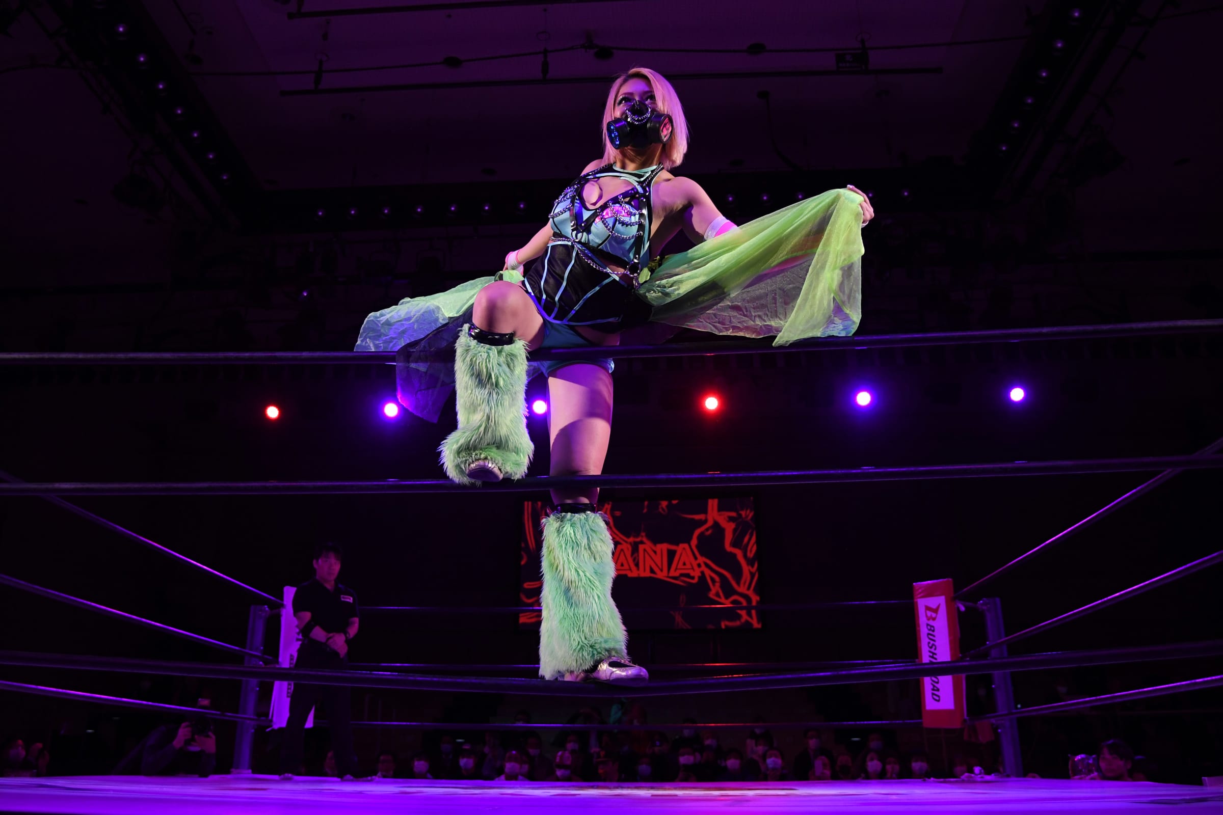 Hana Kimura looks on during the Women's Pro-Wrestling Stardom 'Ci...