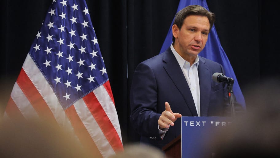 Florida Gov. Ron DeSantis speaks at a campaign event in Rochester, New Hampshire, June 1, 2023.