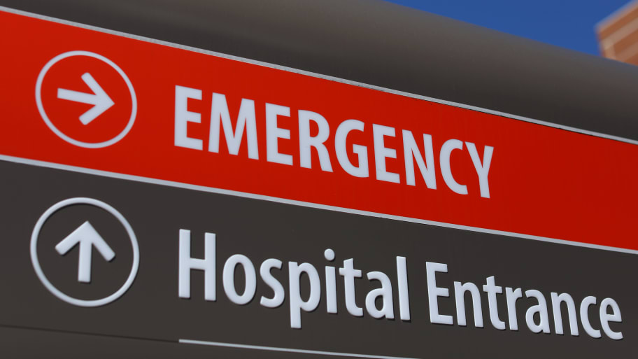 Emergency sign of a hospital entrance