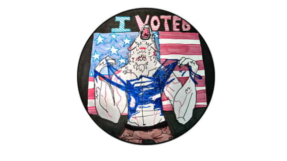 One submission from the ‘I Voted’ sticker contest.