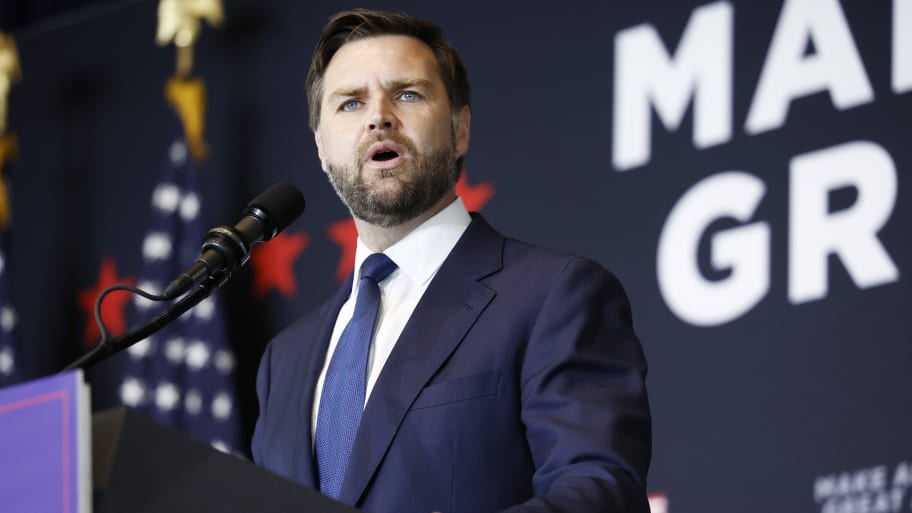 Republican vice presidential candidate, U.S. Sen. J.D. Vance (R-OH) speaks during a fundraising event at Discovery World on July 17, 2024 in Milwaukee, Wisconsin.