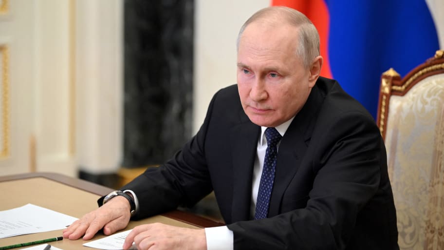 Russian President Vladimir Putin during a meeting at the Kremlin in Moscow on July 17, 2023. 