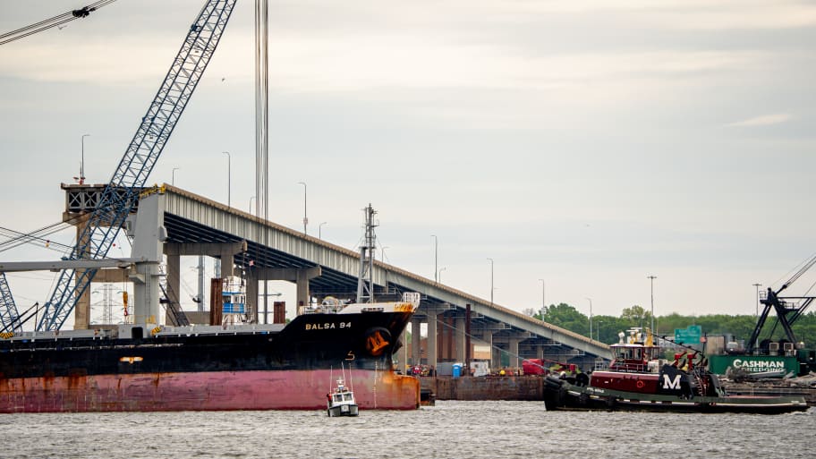 The Balsa 94, a bulk carrier cargo ship, is the first ship able to sail past the cargo ship Dali and the collapsed Francis Scott Key Bridge.