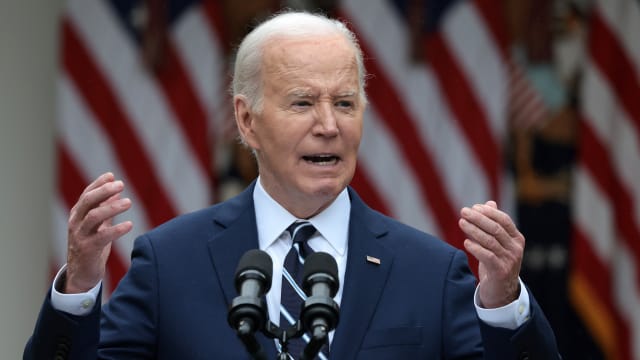 U.S. President Joe Biden announces increased tariffs on Chinese products to promote American investments and jobs in the Rose Garden of the White House on May 14, 2024 in Washington, DC.