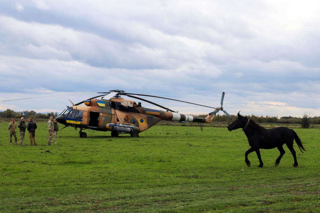 "A photograph of the Ukraine’s 10th Army Aviation Brigade at one of their secret training locations in the west of Ukraine."