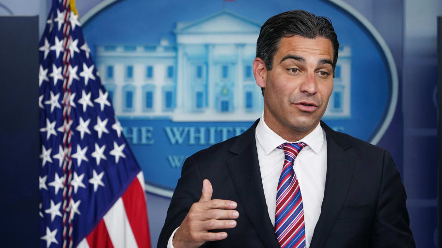 Miami Mayor Francis Suarez speaks during the daily briefing in the Brady Briefing Room of the White House.