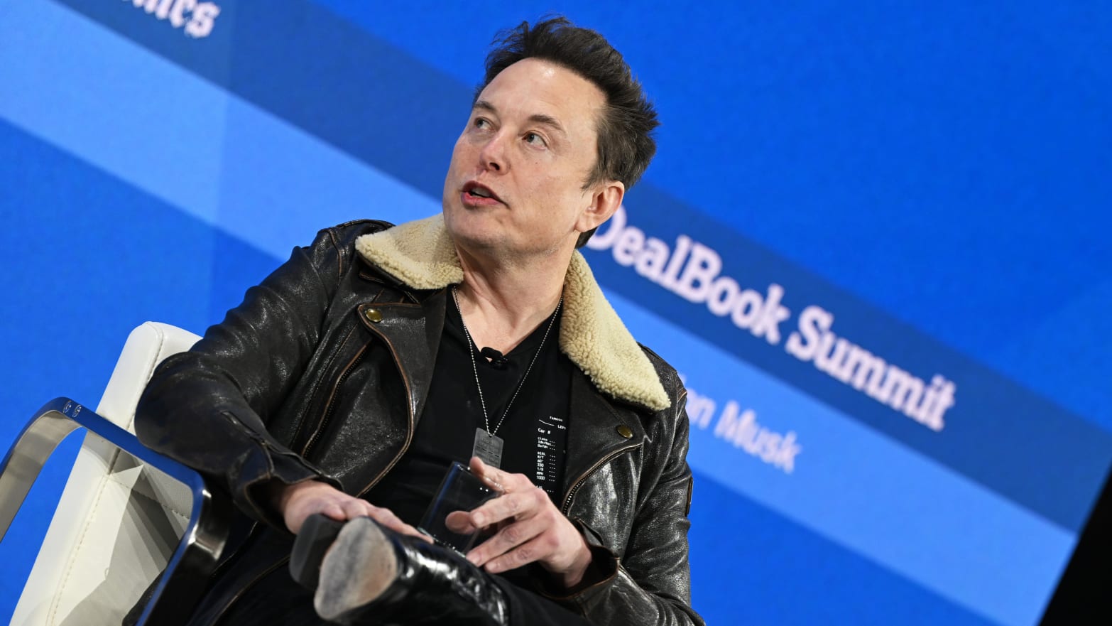 Elon Musk appears at DealBook Summit 2023.
