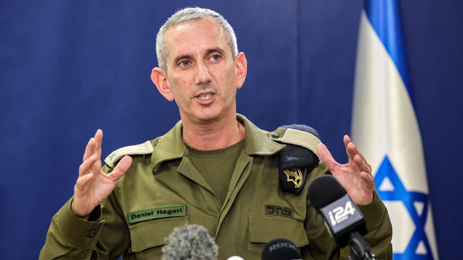 IDF spokesperson Daniel Hagari at a briefing.