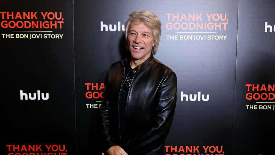 Jon Bon Jovi attends the "Thank You Goodnight: The Bon Jovi Story" Special Screening alone at iPic Fulton Market on April 25, 2024 in New York City.