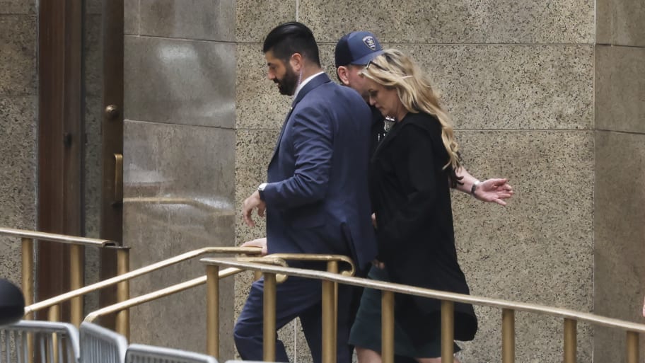 Stormy Daniels leaves Manhattan Criminal Court on May 09, 2024 in New York City.