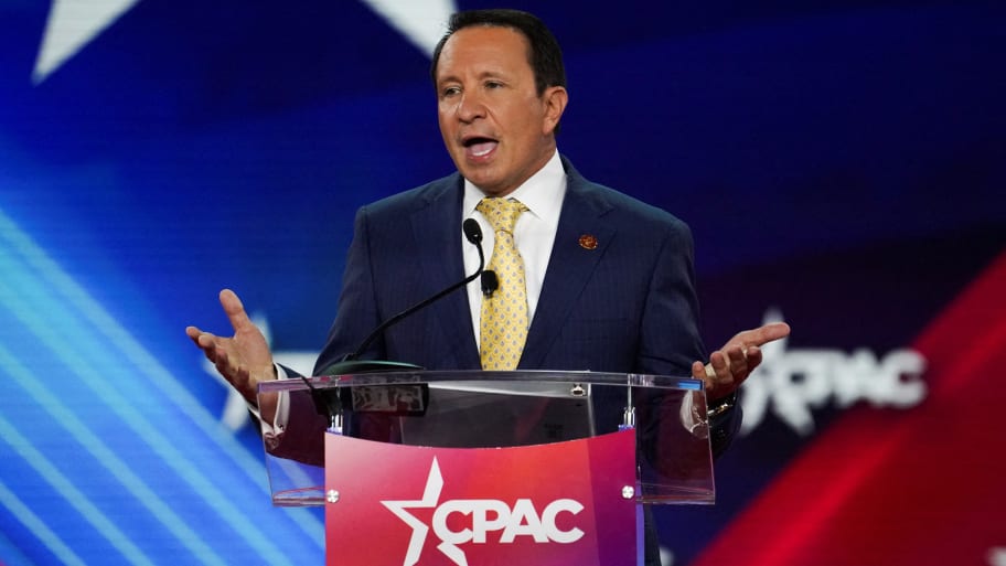 Louisiana Attorney General Jeff Landry speaks during general session at the Conservative Political Action Conference (CPAC) in Dallas, Texas, U.S., August 4, 2022.