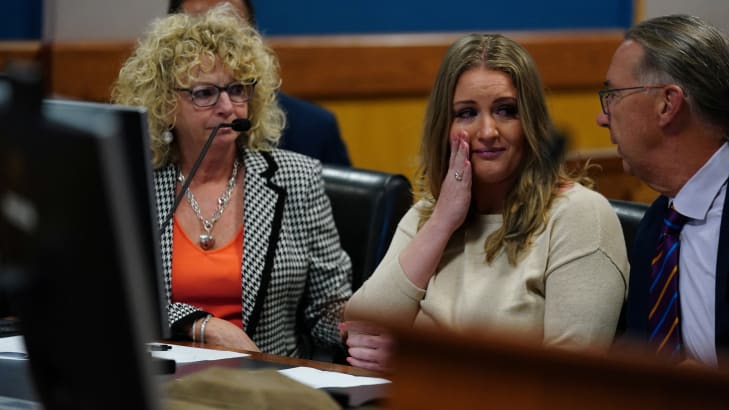 Jenna Ellis cries during a trial about her involvement in trying to overturn the 2020 election.