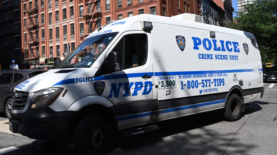 Police from the Crime scene unit of NYPD arrive at the scene to investigate near Gracie Mansion in Manhattan, New York, United States on July 26, 2024. 