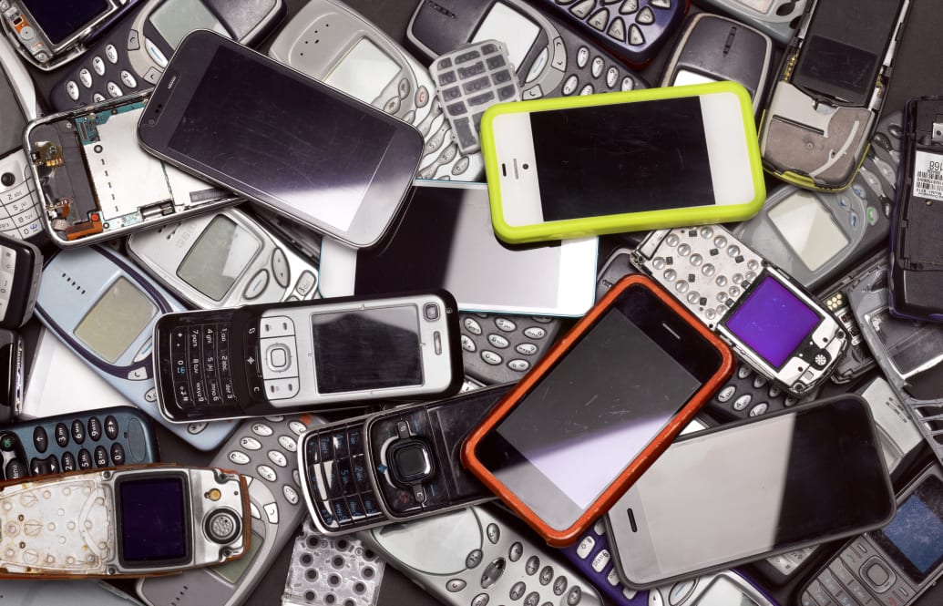 A pile of phones