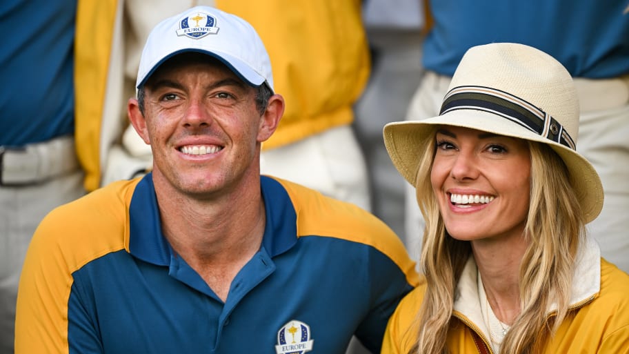 Rory McIlroy of Europe with his wife Erica McIlroy