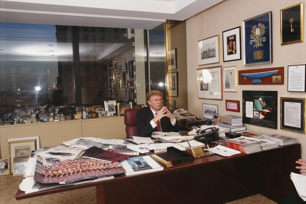 Donald Trump in his office in Trump Tower in 1999