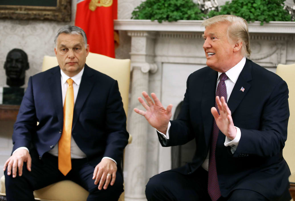Donald Trump and Viktor Orban in the Oval Office during a meeting in May of 2019.