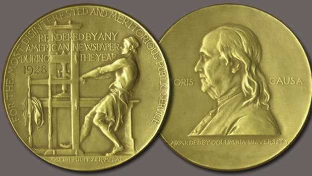 The Pulitzer Prize medal.