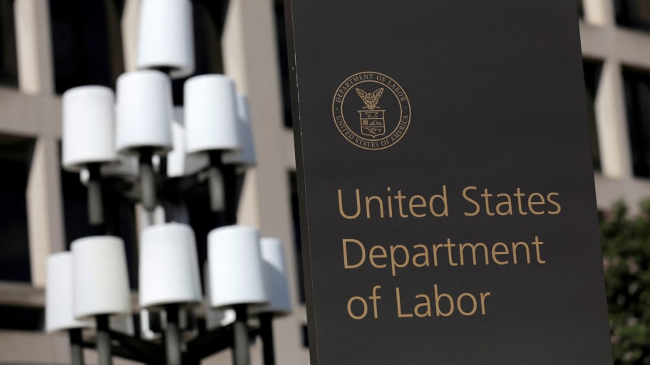 The United States Department of Labor sign.