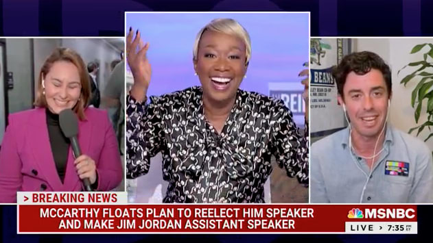 Joy Reid laughs at a reported plan to make Jim Jordan the assistant House speaker.