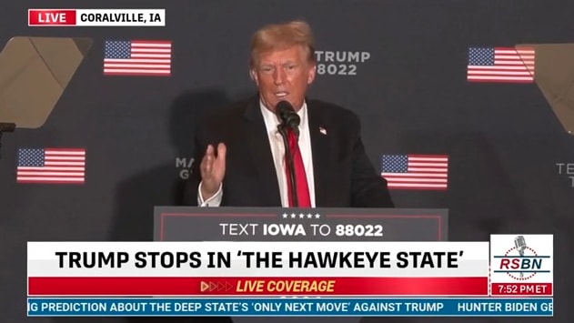 Trump Really Wants People to Think He’s in Tip-Top Shape at Iowa Rally