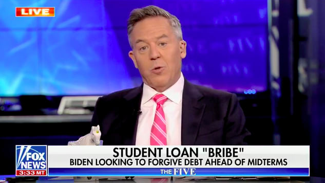 Greg Gutfeld Promises a ‘Real Insurrection’ if Student Loans Are Cut