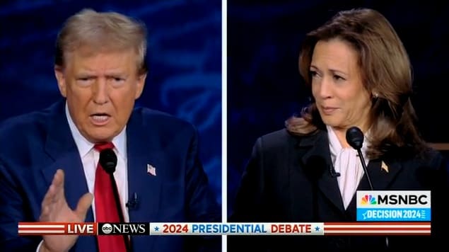 Donald Trump and Kamala Harris debate.